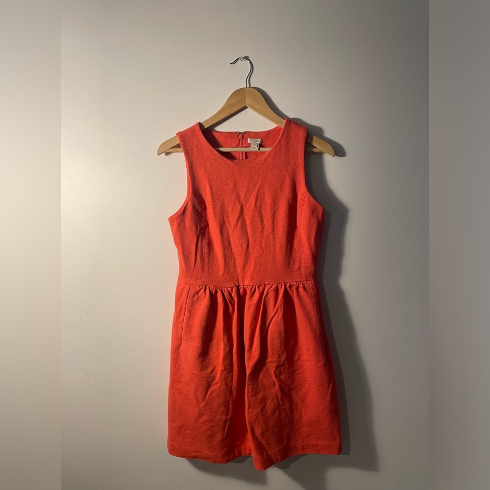 Jcrew factory orange dress. Size small with stretch and pockets.